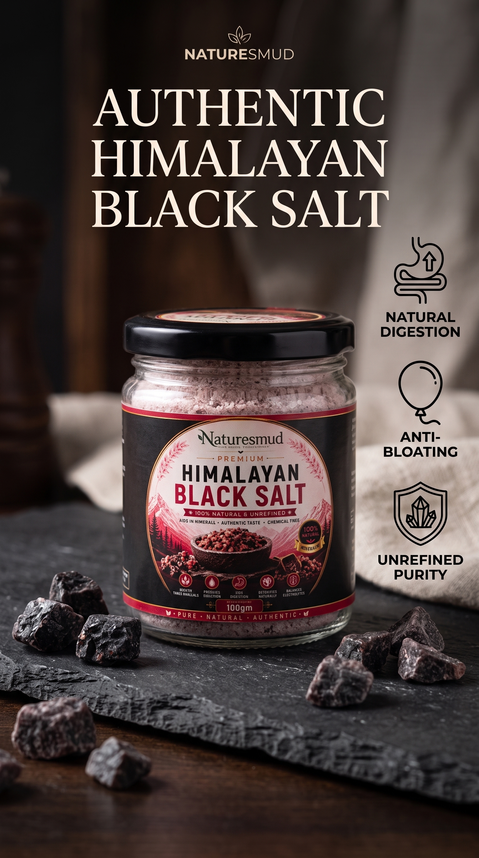 Pure Himalayan Black Salt (Bire Noon) (200g) thumbnail 2