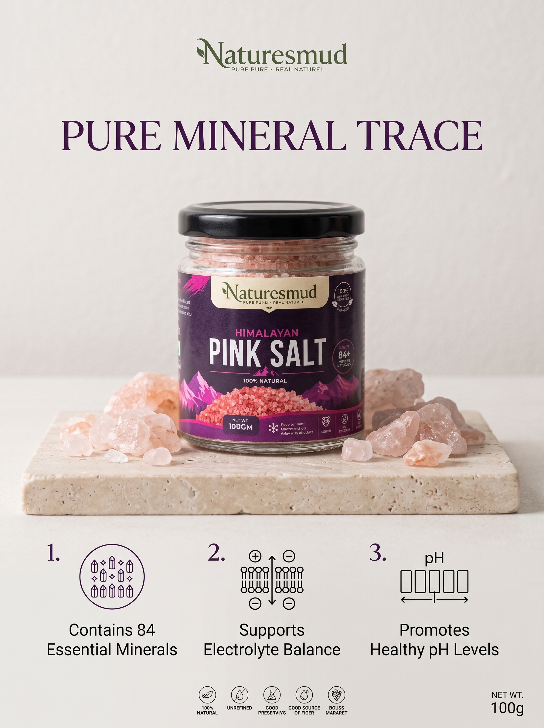 Ancient Himalayan Pink Salt Ionic Trace Mineral Sole Drink