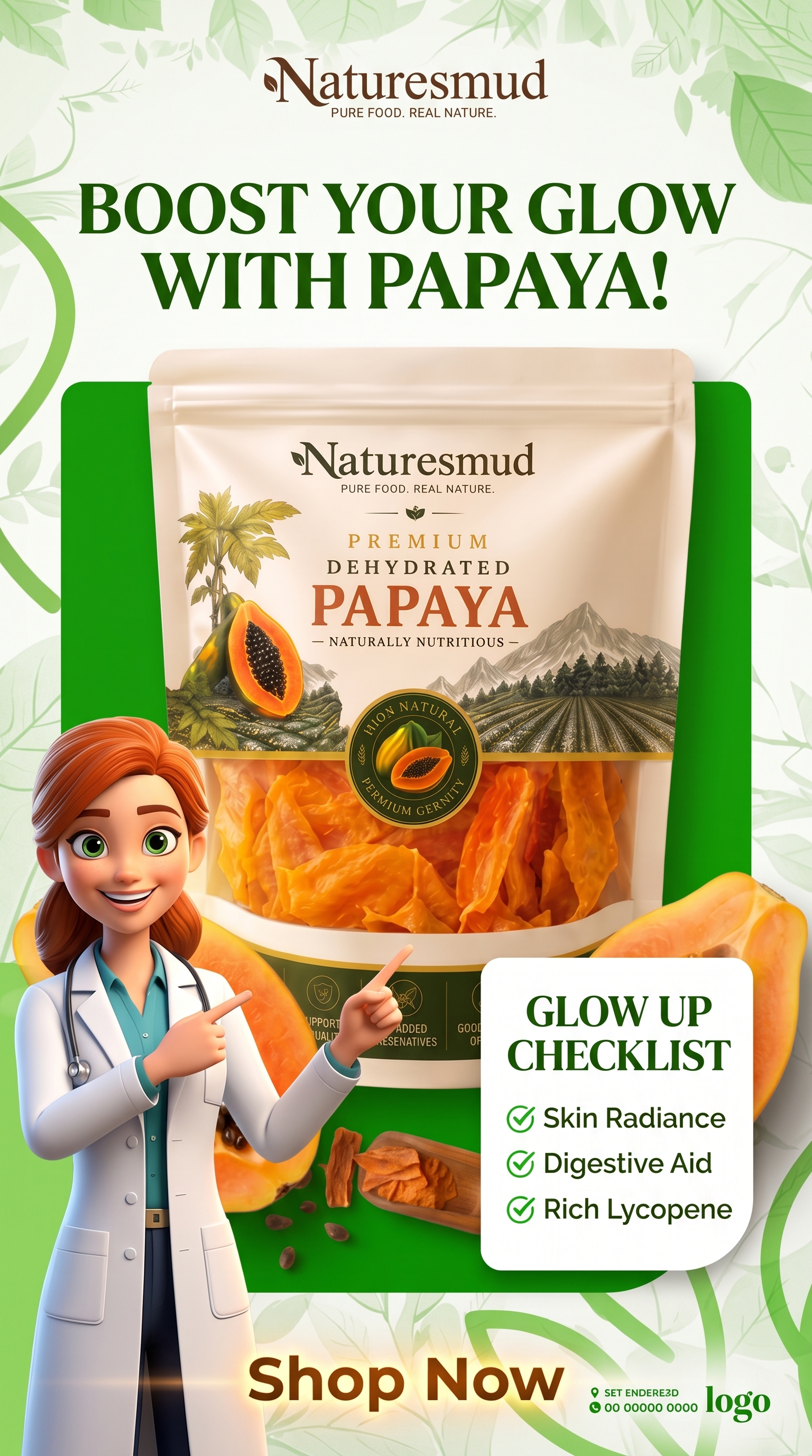 Dehydrated Papaya - Official Product Poster